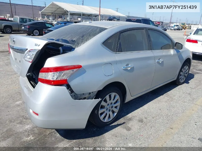 2015 Nissan Sentra Fe+ S/S/Sl/Sr/Sv VIN: 3N1AB7AP7FY251439 Lot: 39719397