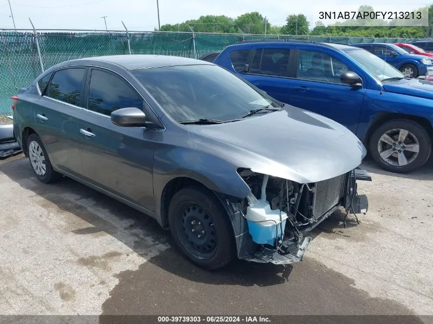 2015 Nissan Sentra Sv VIN: 3N1AB7AP0FY213213 Lot: 39739303