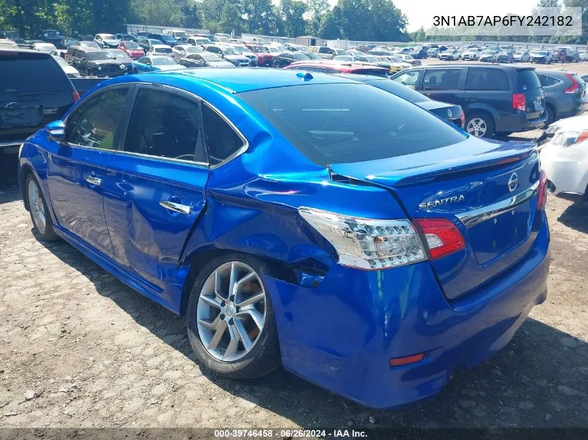 2015 Nissan Sentra Sr VIN: 3N1AB7AP6FY242182 Lot: 39746458