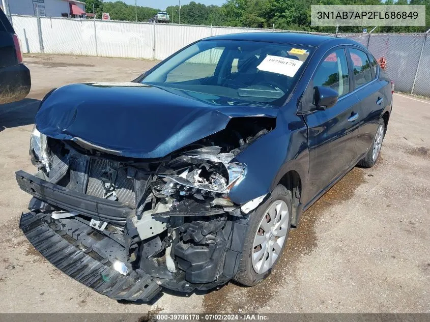 2015 Nissan Sentra Sv VIN: 3N1AB7AP2FL686849 Lot: 39786178