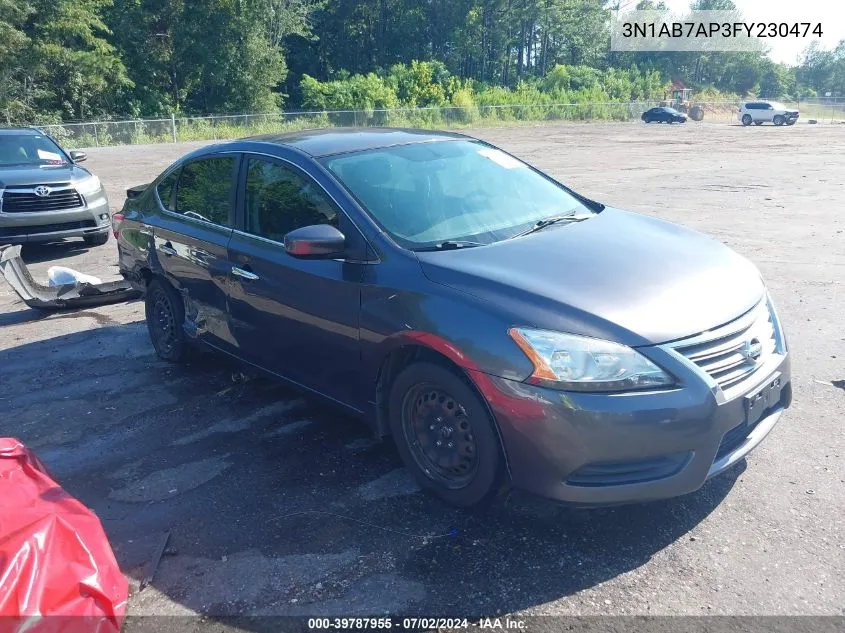 3N1AB7AP3FY230474 2015 Nissan Sentra Sv