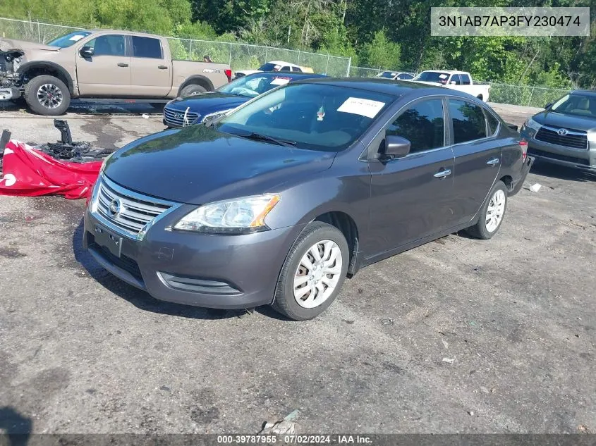 3N1AB7AP3FY230474 2015 Nissan Sentra Sv