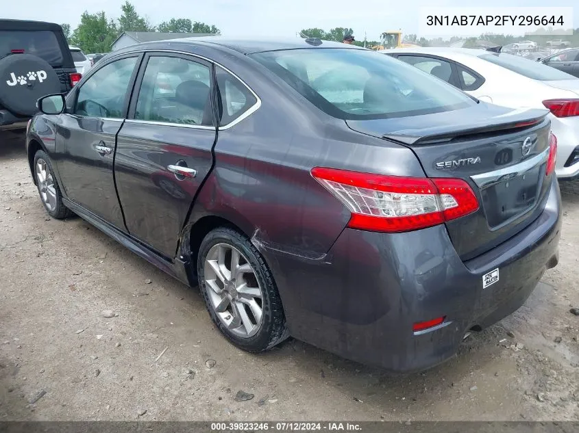 2015 Nissan Sentra Sr VIN: 3N1AB7AP2FY296644 Lot: 39823246