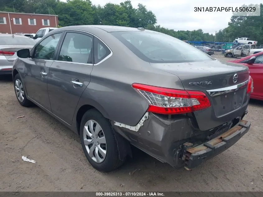 2015 Nissan Sentra Fe+ S/S/Sl/Sr/Sv VIN: 3N1AB7AP6FL650629 Lot: 39825313