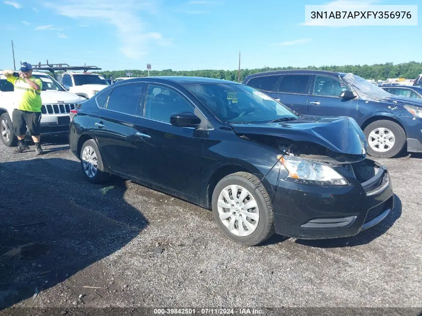 2015 Nissan Sentra Sv VIN: 3N1AB7APXFY356976 Lot: 39842501