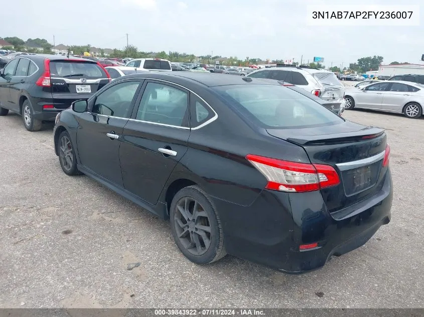 2015 Nissan Sentra Sr VIN: 3N1AB7AP2FY236007 Lot: 39843922