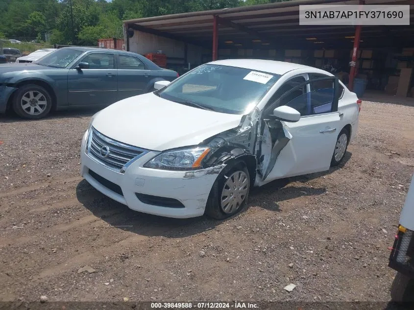 2015 Nissan Sentra S VIN: 3N1AB7AP1FY371690 Lot: 39849588