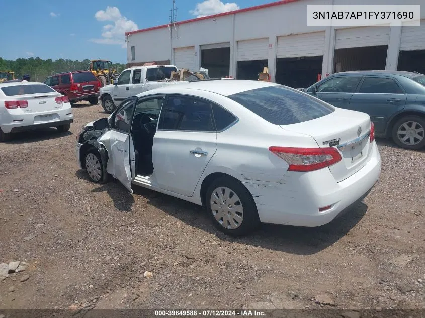 2015 Nissan Sentra S VIN: 3N1AB7AP1FY371690 Lot: 39849588