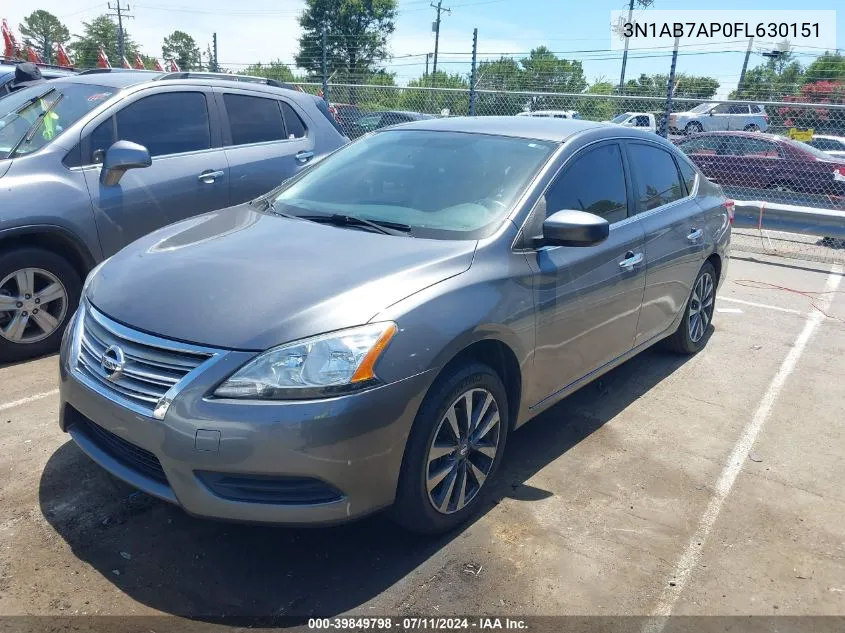 2015 Nissan Sentra Fe+ S/S/Sl/Sr/Sv VIN: 3N1AB7AP0FL630151 Lot: 39849798