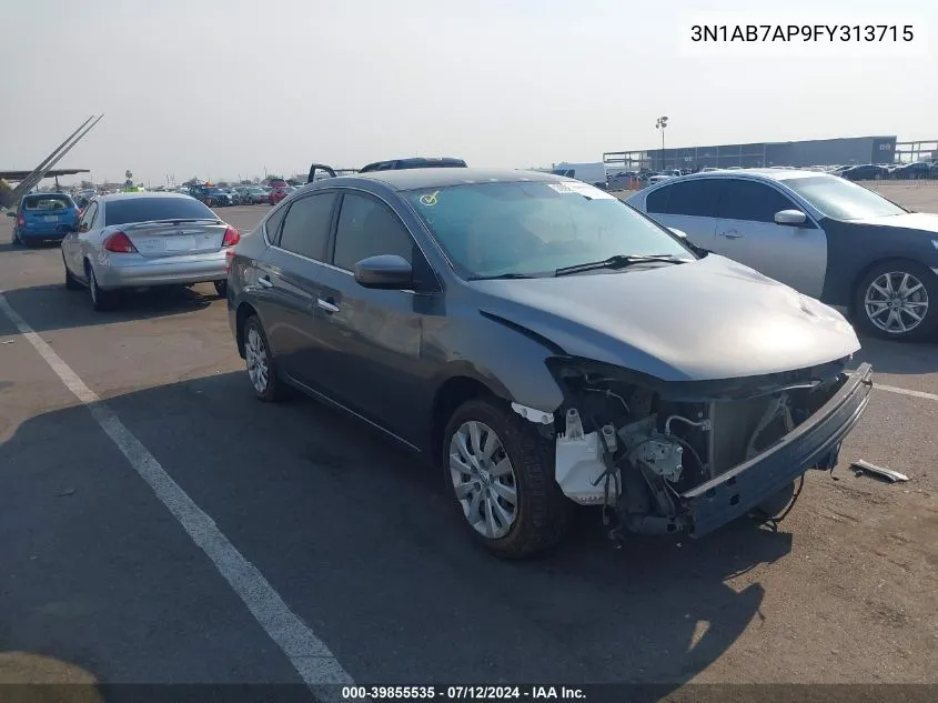 2015 Nissan Sentra S VIN: 3N1AB7AP9FY313715 Lot: 39855535