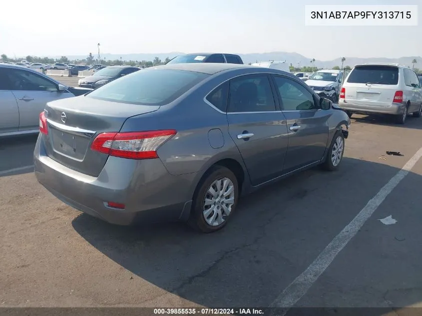 2015 Nissan Sentra S VIN: 3N1AB7AP9FY313715 Lot: 39855535