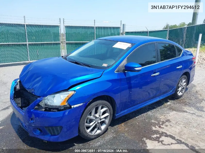 2015 Nissan Sentra Sr VIN: 3N1AB7AP1FY294612 Lot: 39873551