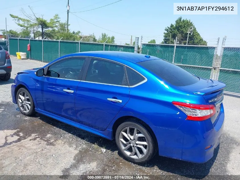 2015 Nissan Sentra Sr VIN: 3N1AB7AP1FY294612 Lot: 39873551