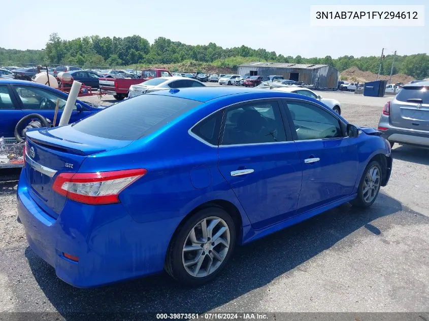 2015 Nissan Sentra Sr VIN: 3N1AB7AP1FY294612 Lot: 39873551