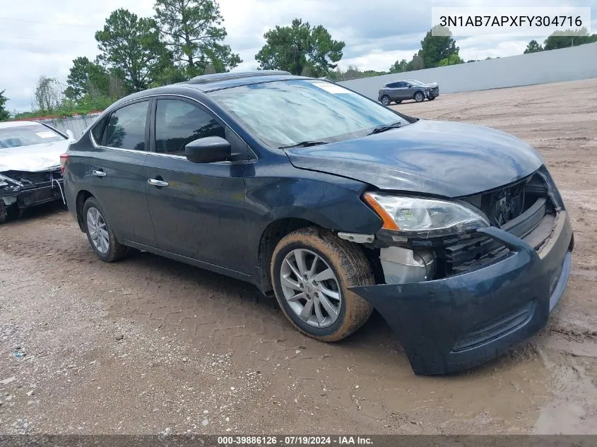 2015 Nissan Sentra Sv VIN: 3N1AB7APXFY304716 Lot: 39886126