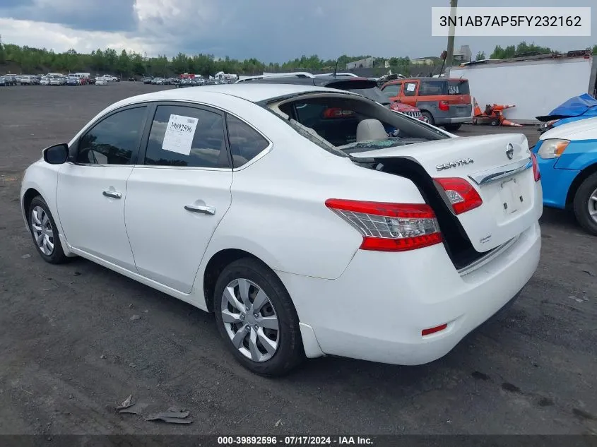 2015 Nissan Sentra S VIN: 3N1AB7AP5FY232162 Lot: 39892596