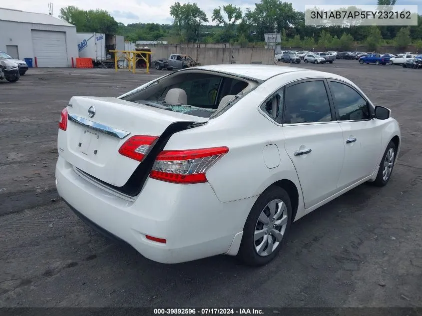 2015 Nissan Sentra S VIN: 3N1AB7AP5FY232162 Lot: 39892596