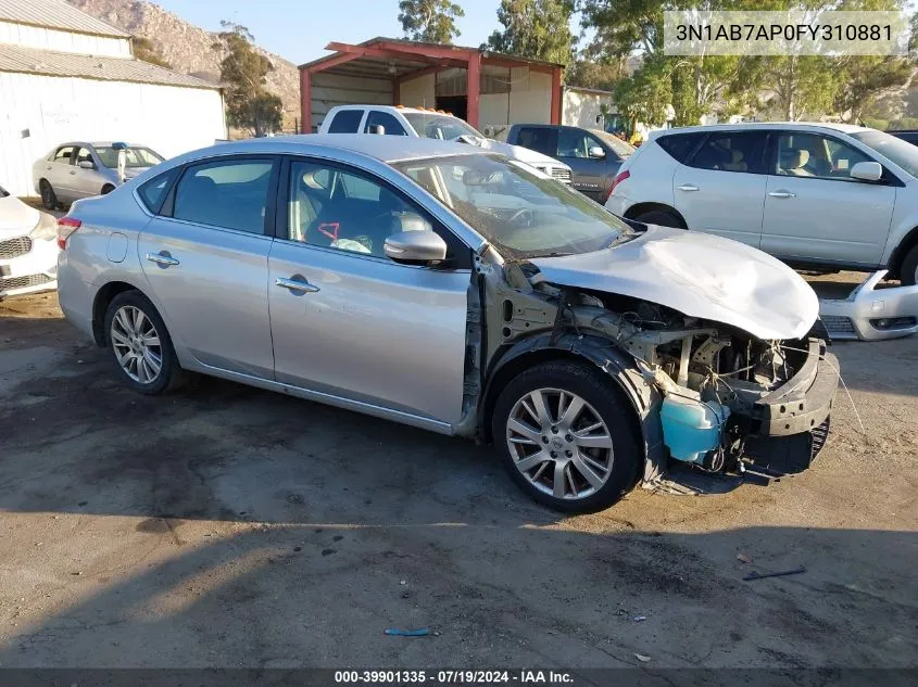 2015 Nissan Sentra Sl VIN: 3N1AB7AP0FY310881 Lot: 39901335