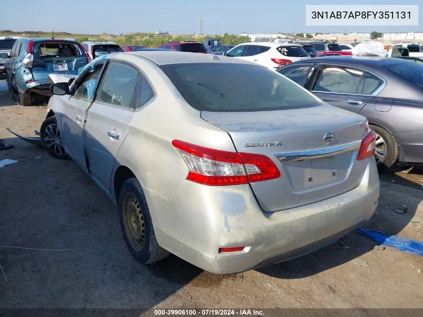 3N1AB7AP8FY351131 2015 Nissan Sentra S/Sv/Sr/Sl