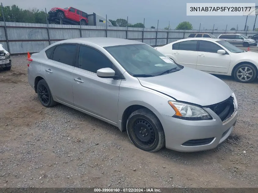 2015 Nissan Sentra S VIN: 3N1AB7AP5FY280177 Lot: 39908160