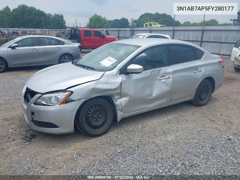 2015 Nissan Sentra S VIN: 3N1AB7AP5FY280177 Lot: 39908160