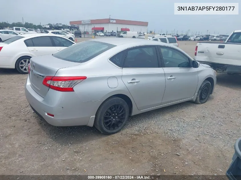 2015 Nissan Sentra S VIN: 3N1AB7AP5FY280177 Lot: 39908160