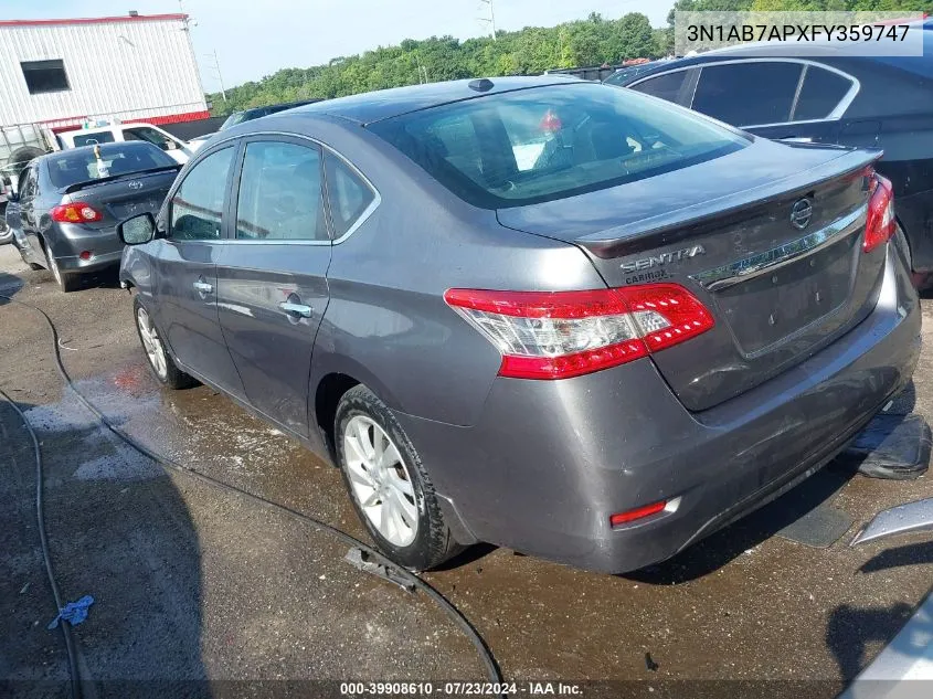 2015 Nissan Sentra Sv VIN: 3N1AB7APXFY359747 Lot: 39908610