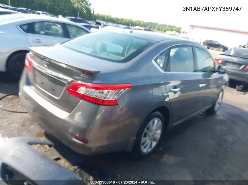 2015 Nissan Sentra Sv VIN: 3N1AB7APXFY359747 Lot: 39908610