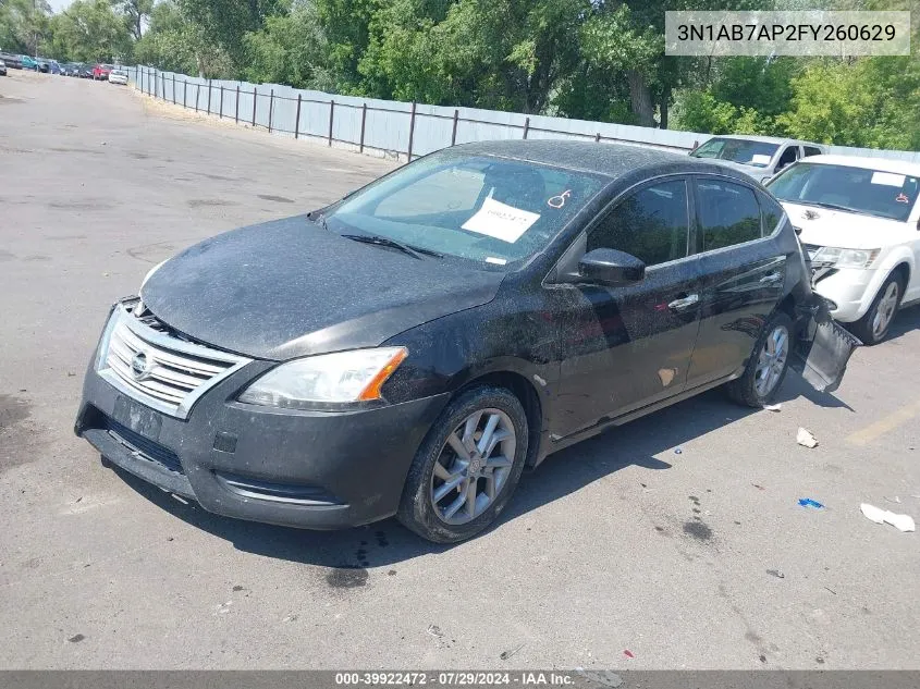 2015 Nissan Sentra S VIN: 3N1AB7AP2FY260629 Lot: 39922472