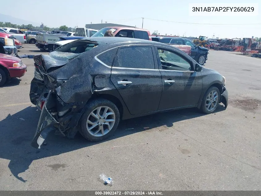 2015 Nissan Sentra S VIN: 3N1AB7AP2FY260629 Lot: 39922472