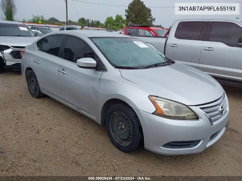 2015 Nissan Sentra Fe+ S/S/Sl/Sr/Sv VIN: 3N1AB7AP9FL655193 Lot: 39929439