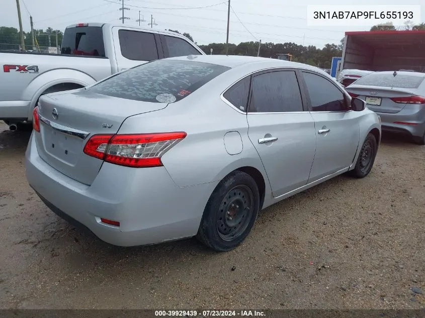 2015 Nissan Sentra Fe+ S/S/Sl/Sr/Sv VIN: 3N1AB7AP9FL655193 Lot: 39929439