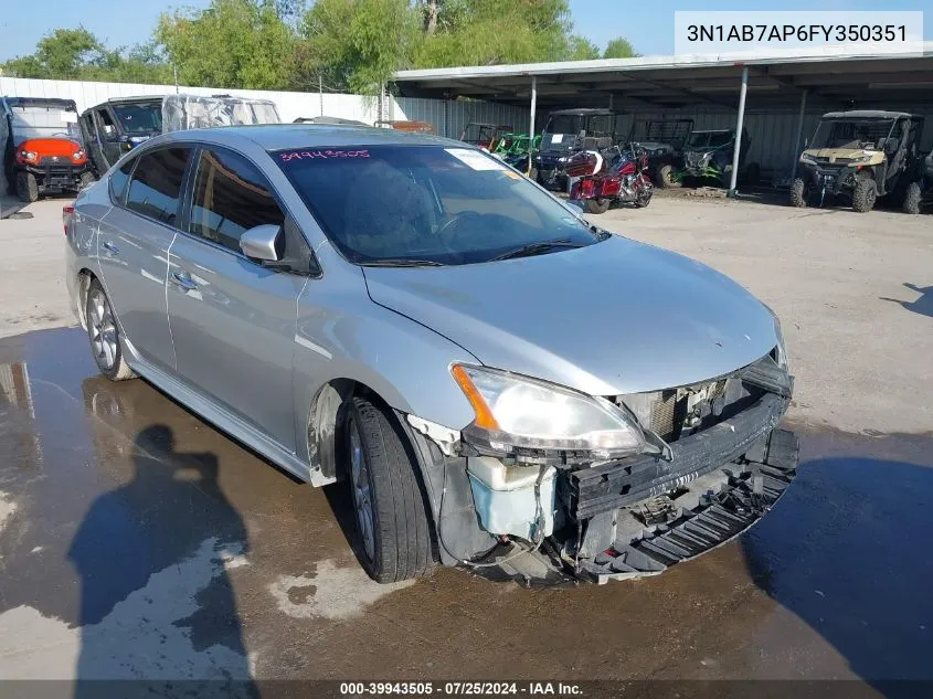 2015 Nissan Sentra Sr VIN: 3N1AB7AP6FY350351 Lot: 39943505