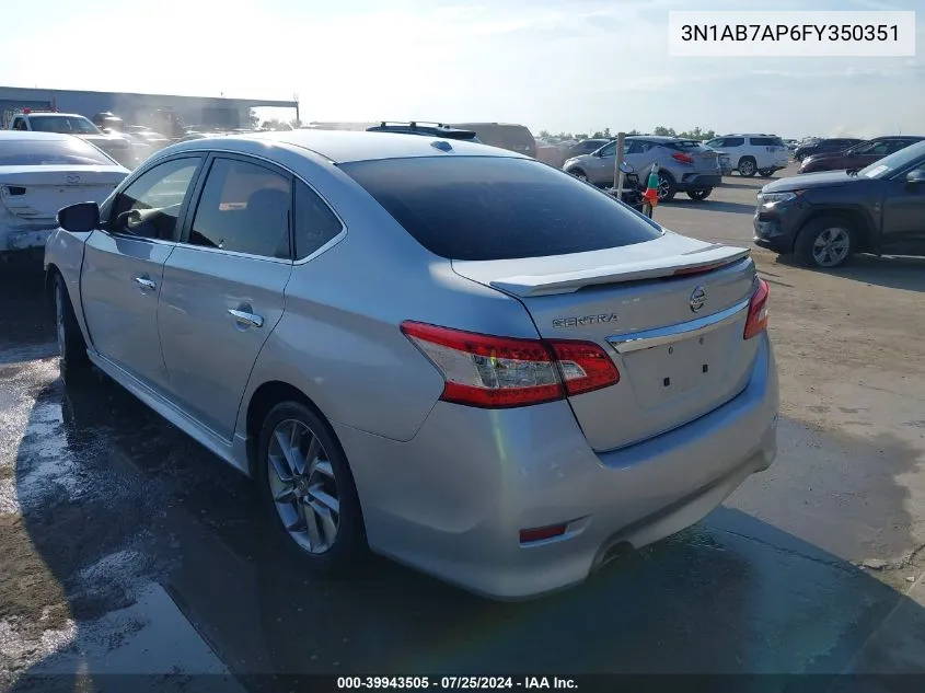 2015 Nissan Sentra Sr VIN: 3N1AB7AP6FY350351 Lot: 39943505