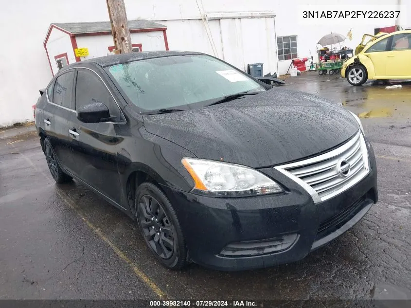 2015 Nissan Sentra Fe+ S/S/Sl/Sr/Sv VIN: 3N1AB7AP2FY226237 Lot: 39982140