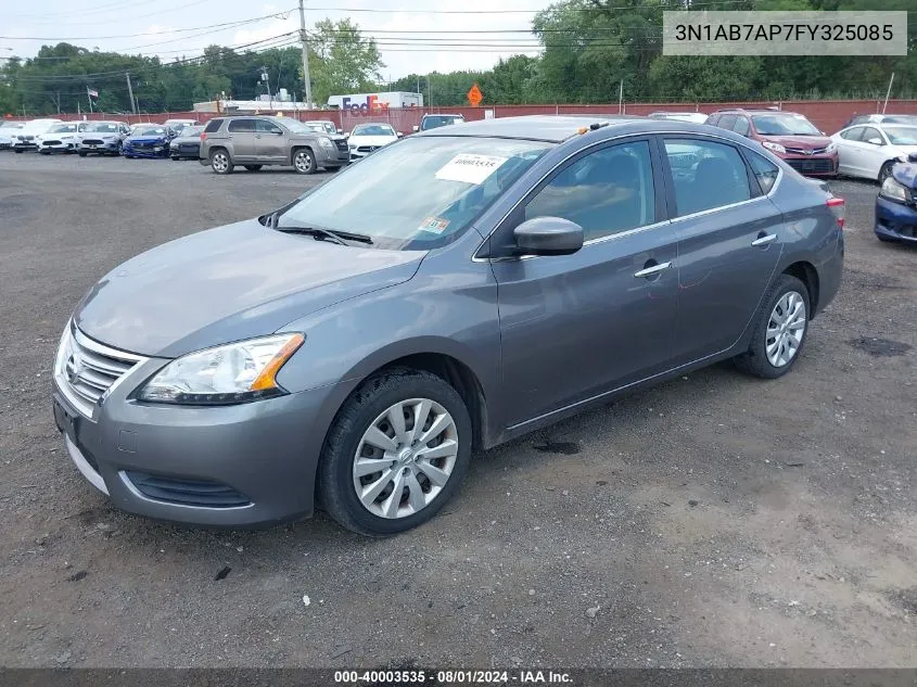 2015 Nissan Sentra S VIN: 3N1AB7AP7FY325085 Lot: 40003535