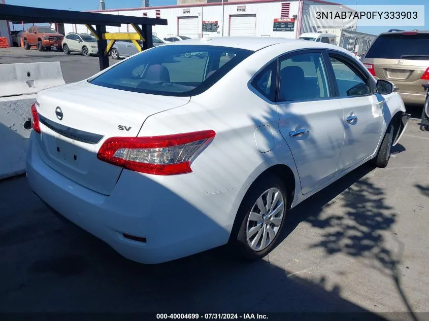 2015 Nissan Sentra Sv VIN: 3N1AB7AP0FY333903 Lot: 40004699