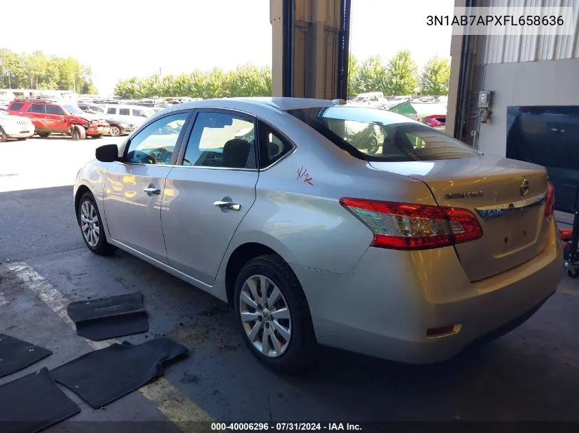 2015 Nissan Sentra Fe+ S/S/Sl/Sr/Sv VIN: 3N1AB7APXFL658636 Lot: 40006296