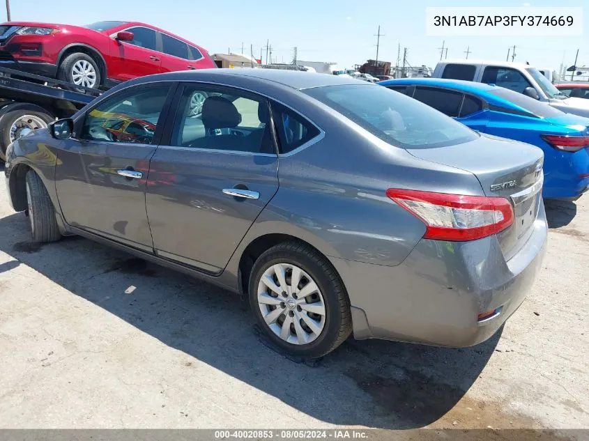 3N1AB7AP3FY374669 2015 Nissan Sentra S