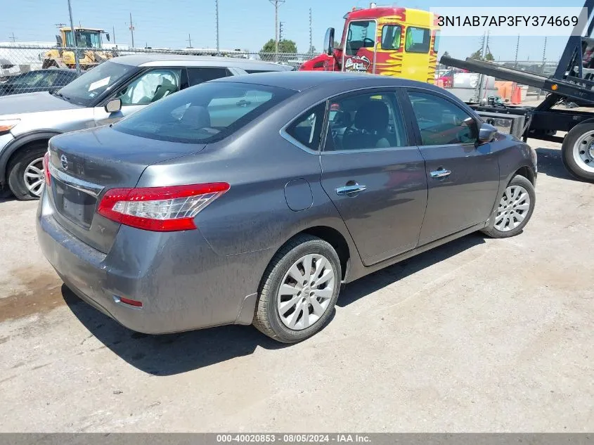 3N1AB7AP3FY374669 2015 Nissan Sentra S