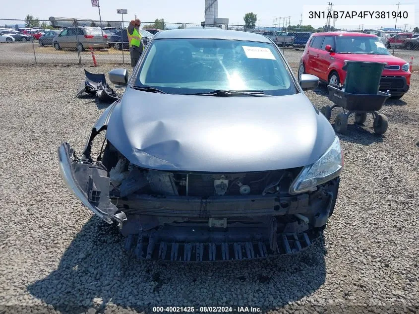 3N1AB7AP4FY381940 2015 Nissan Sentra Sv