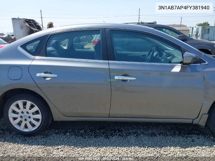 3N1AB7AP4FY381940 2015 Nissan Sentra Sv