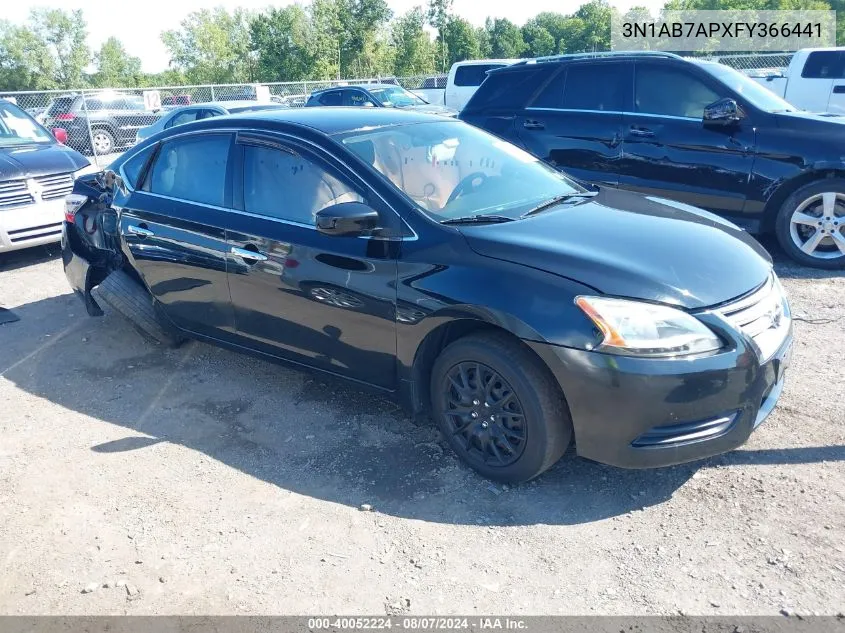 2015 Nissan Sentra S VIN: 3N1AB7APXFY366441 Lot: 40052224