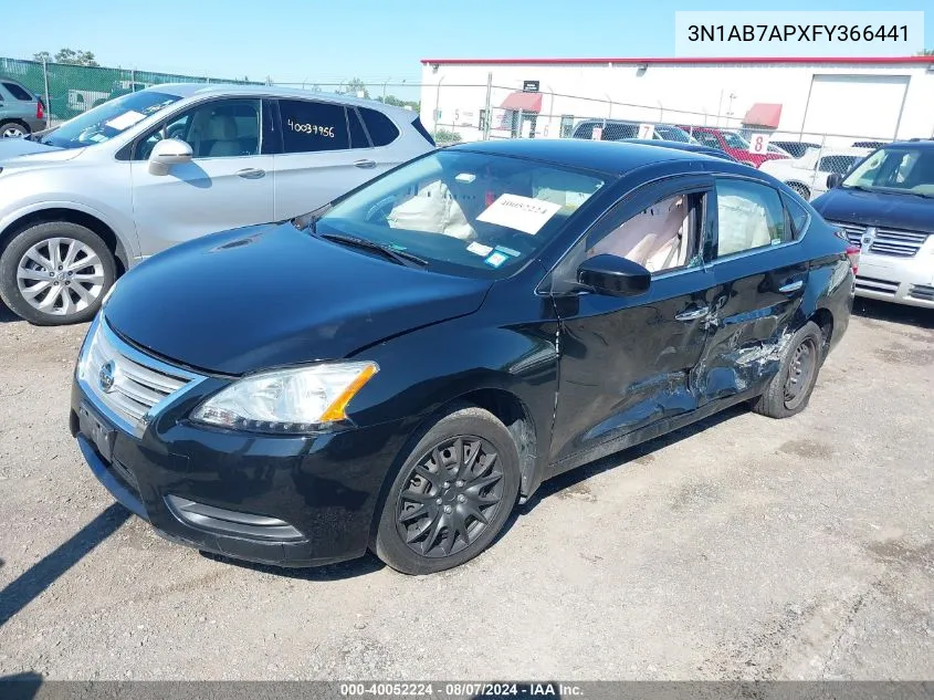 2015 Nissan Sentra S VIN: 3N1AB7APXFY366441 Lot: 40537322