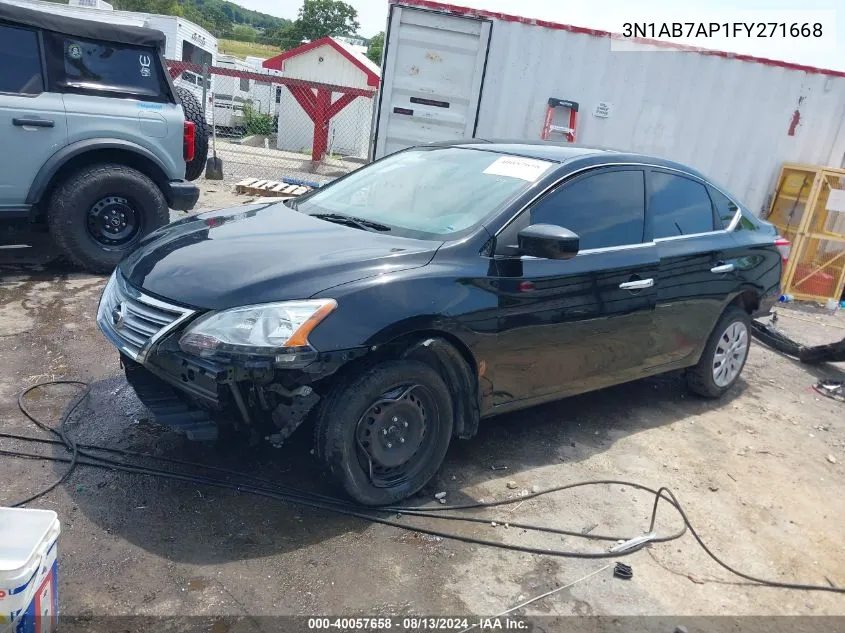 2015 Nissan Sentra Fe+ S/S/Sl/Sr/Sv VIN: 3N1AB7AP1FY271668 Lot: 40057658