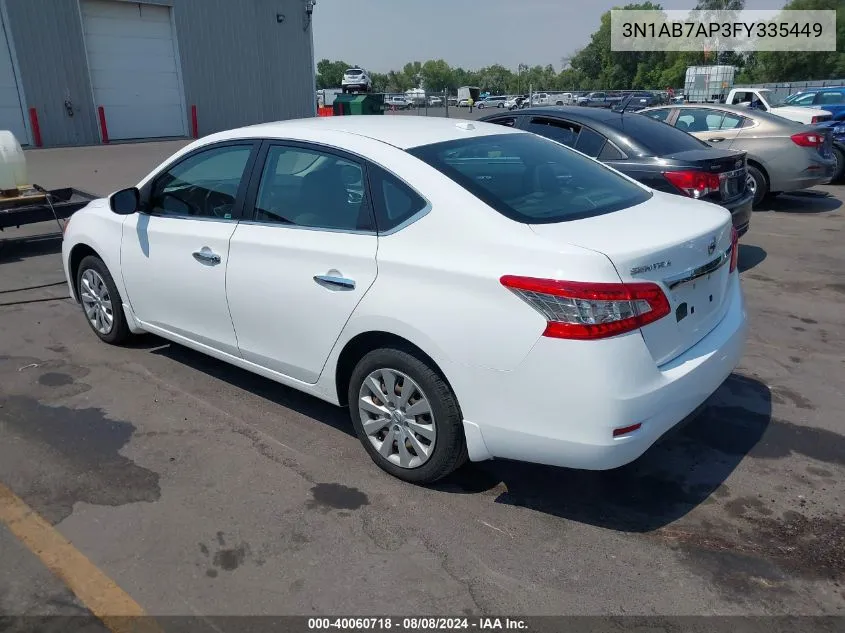 3N1AB7AP3FY335449 2015 Nissan Sentra Sv