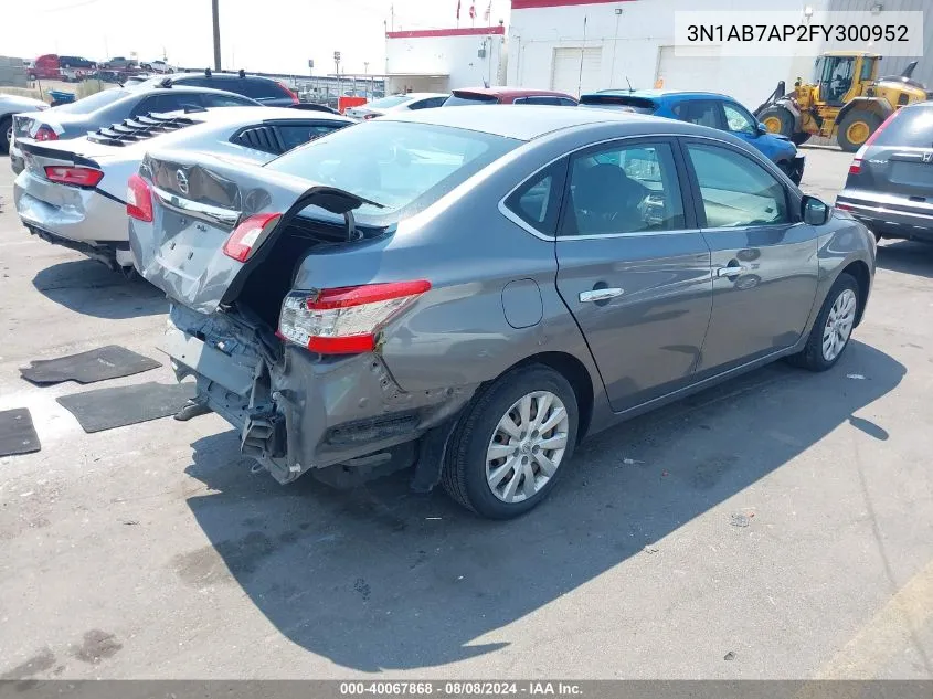 3N1AB7AP2FY300952 2015 Nissan Sentra S