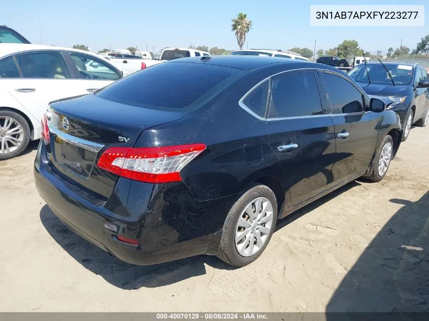 2015 Nissan Sentra Sv VIN: 3N1AB7APXFY223277 Lot: 40070129