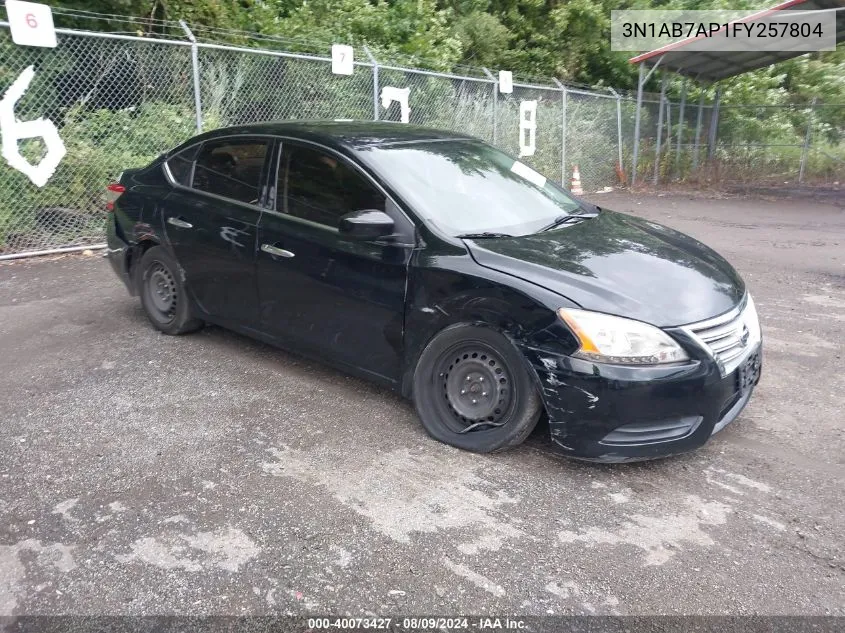 2015 Nissan Sentra Sv VIN: 3N1AB7AP1FY257804 Lot: 40073427