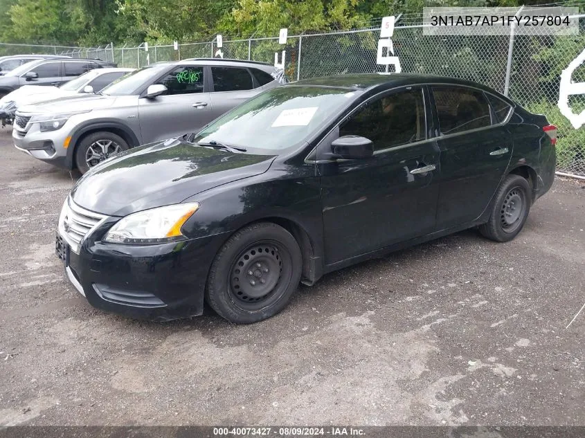 2015 Nissan Sentra Sv VIN: 3N1AB7AP1FY257804 Lot: 40073427